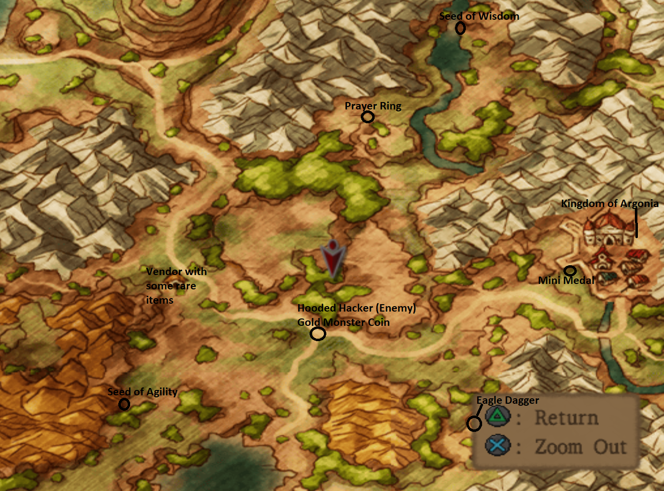 Map of Area west of argonia
